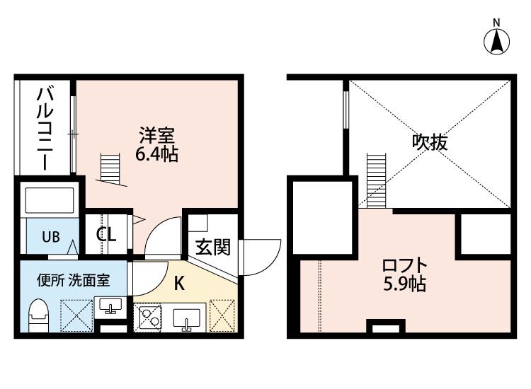 VELLA(1K/1階)の間取り写真