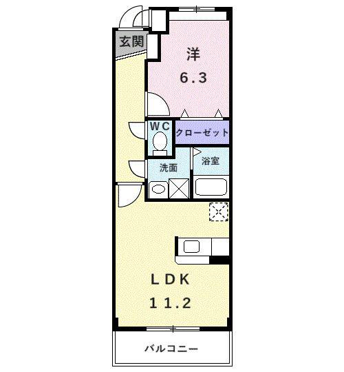 インテックスIII番館(1LDK/3階)の間取り写真