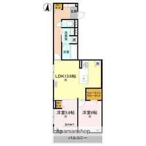 D-ROOM中小阪(2LDK/2階)の間取り写真