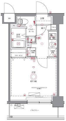GENOVIA西川口II(1K/5階)の間取り写真