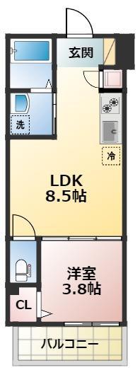 ネオシオン(1LDK/3階)の間取り写真