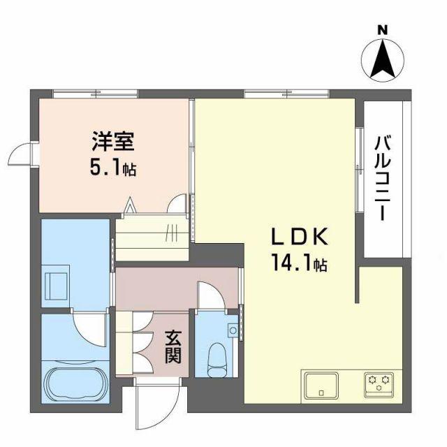 リーベン メーア(1LDK/2階)の間取り写真
