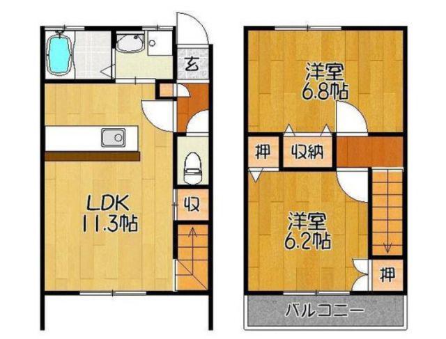 サンメゾン・N(2LDK/1階)の間取り写真