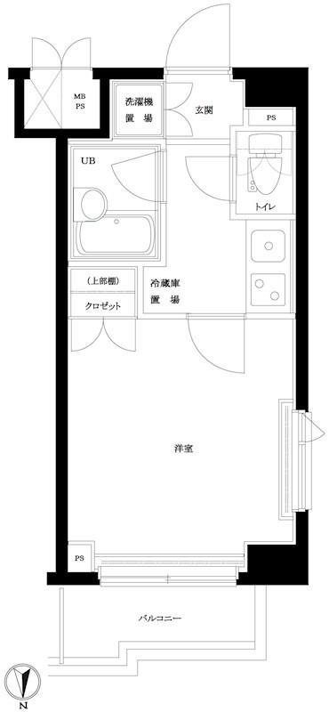 ルーブル南品川(1K/4階)の間取り写真