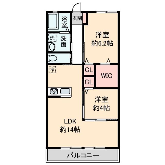LANAI(2LDK/2階)の間取り写真