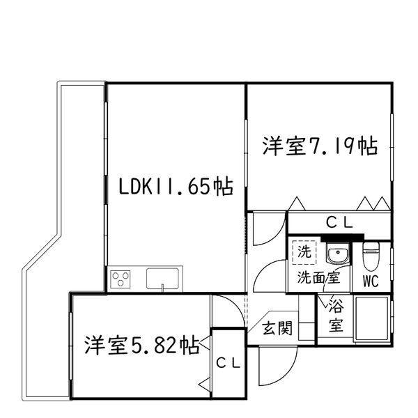 神谷マンション(2LDK/1階)の間取り写真