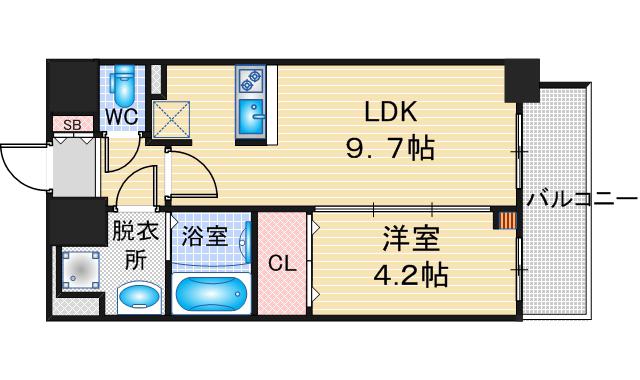 メイクスアート黒川(1LDK/15階)の間取り写真