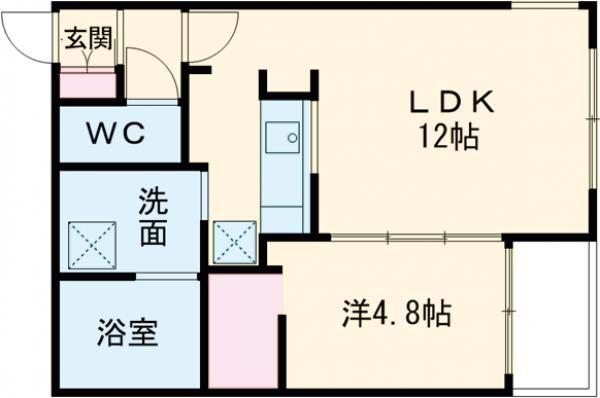 URBAN FLATS千歳GA-千歳緑町(1LDK/2階)の間取り写真