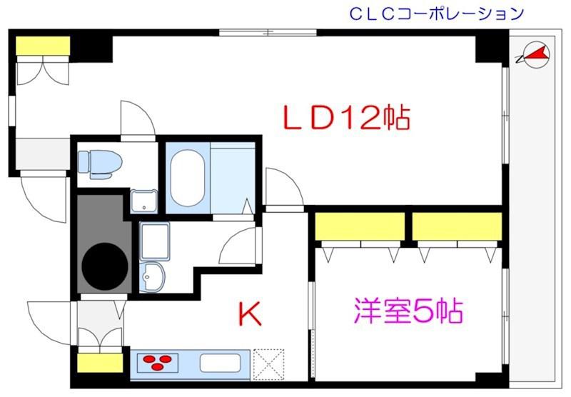築地ハイツ(1LDK/10階)の間取り写真
