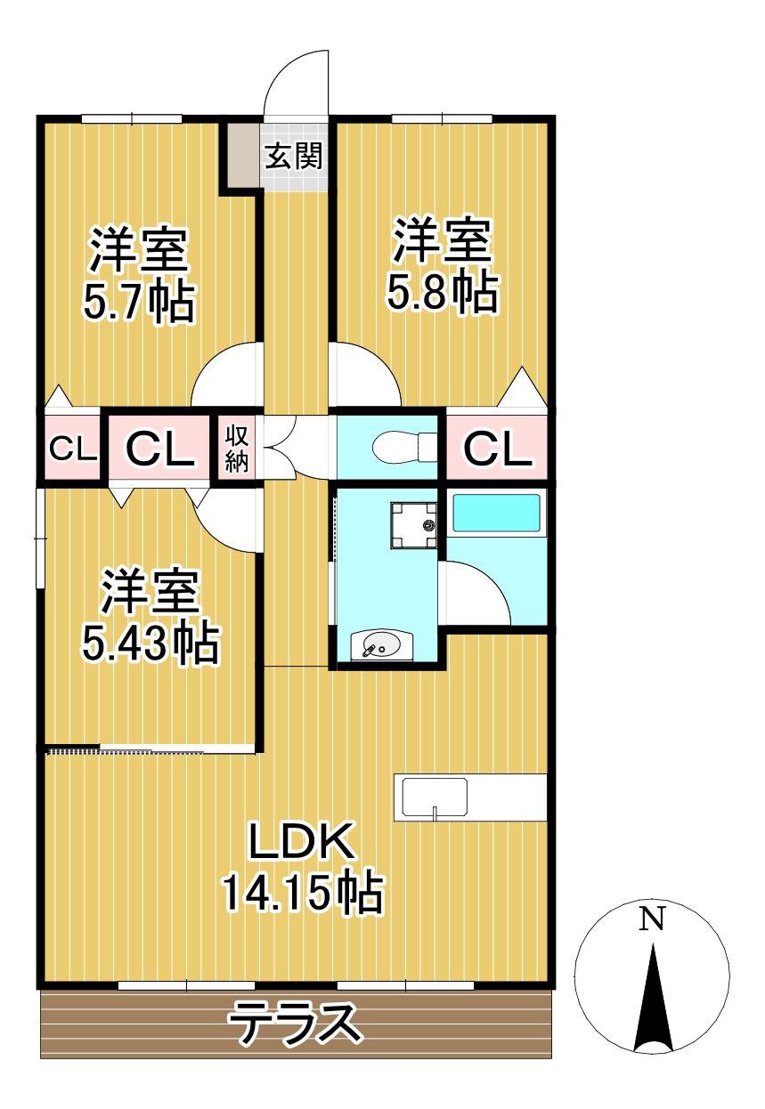 プリマヴェーラ一條(3LDK/6階)の間取り写真