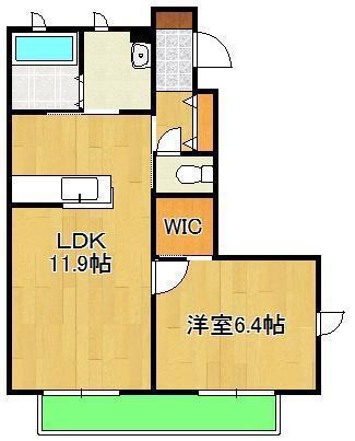 クラヴィエ石坂 D (1LDK/1階)の間取り写真