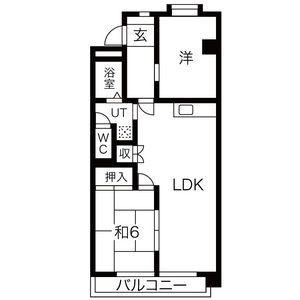 シャトーユキ(2LDK/1階)の間取り写真