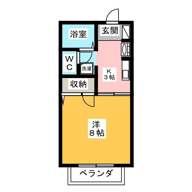 SUNNYCOURT N(1K/2階)の間取り写真