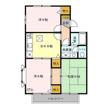 エトワールメゾン(3DK/2階)の間取り写真