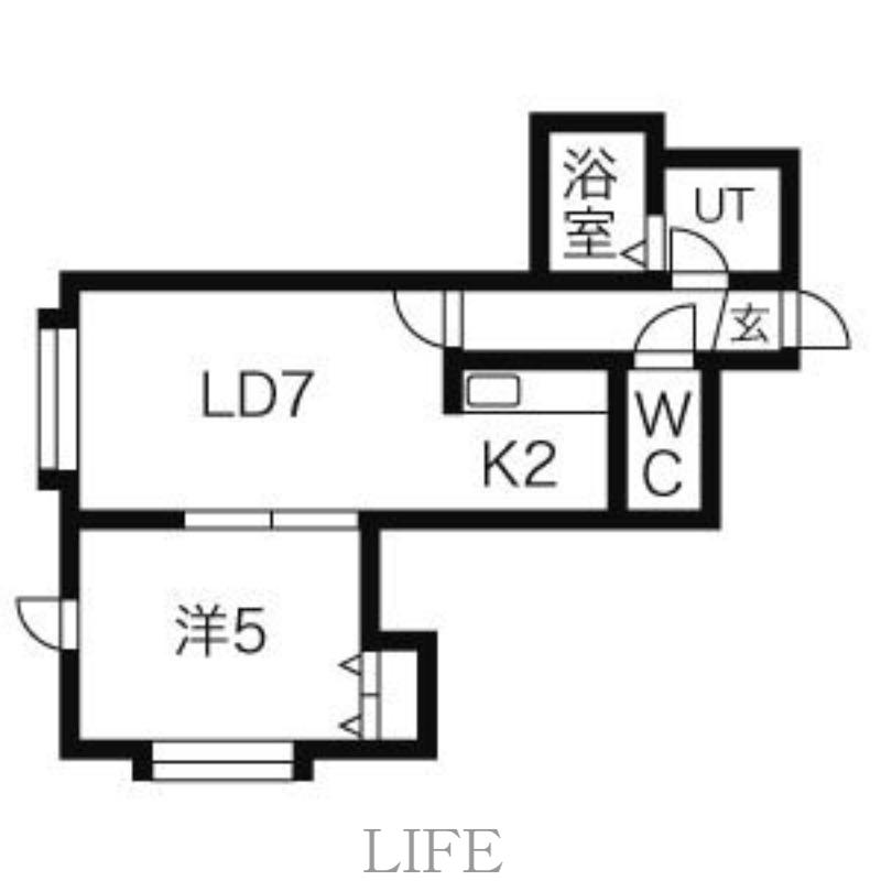 ウインサム弐番館(1LDK/2階)の間取り写真