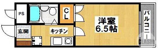 グランパ―ム石津川(1K/3階)の間取り写真
