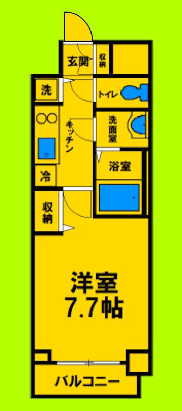 ポルト・ボヌール塚本(1K/2階)の間取り写真