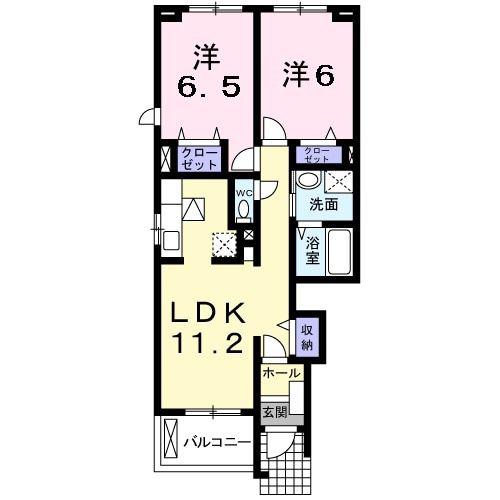 ルーエンハイム I(2LDK/1階)の間取り写真