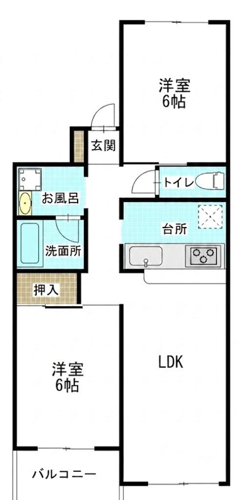 グレーストミタ(2LDK/2階)の間取り写真