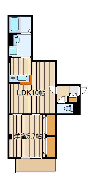 グリシーヌ石神井公園(1LDK/2階)の間取り写真