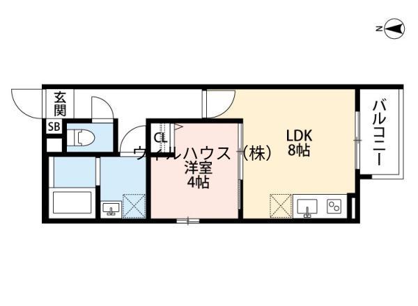 ニーギルボンラ(1LDK/1階)の間取り写真