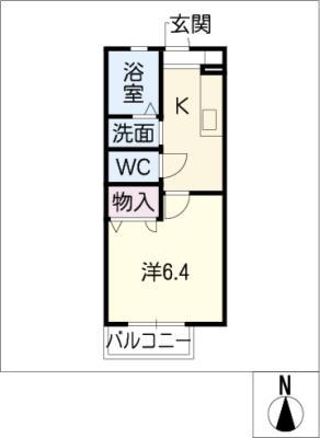 フォレストハイツ大須(1K/1階)の間取り写真