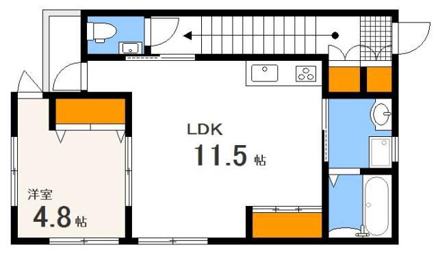 ラッフルズサンクチュアリーAT天神川(1LDK/2階)の間取り写真