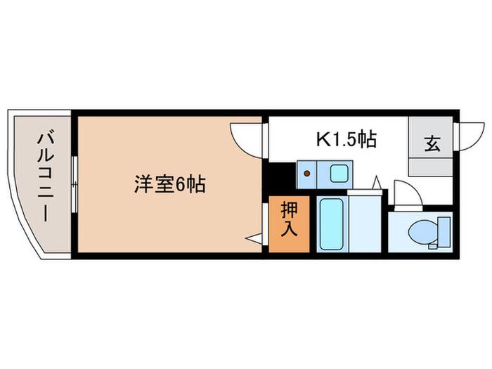 クレストウッド(1K/1階)の間取り写真