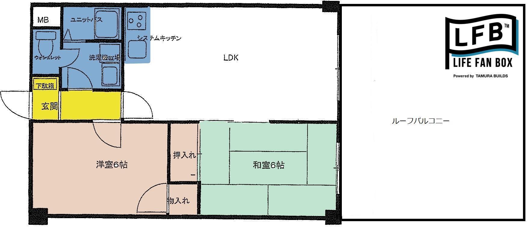 サンビレッヂ到津(2LDK/2階)の間取り写真
