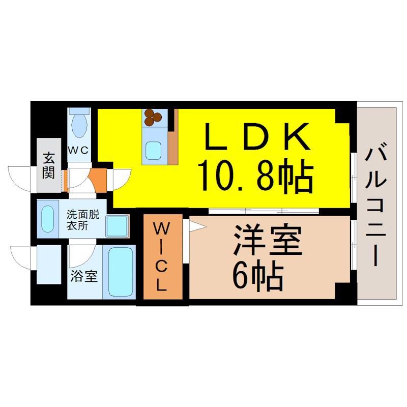 ル セルクル(1LDK/3階)の間取り写真