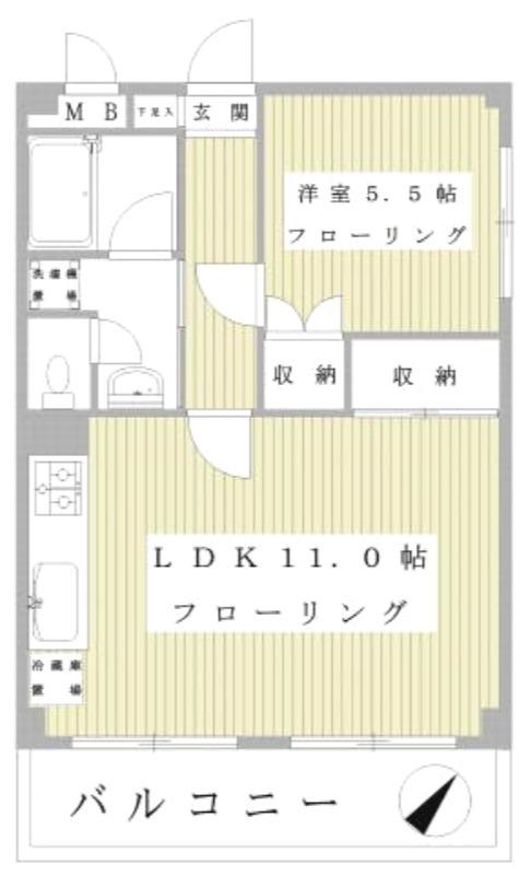 ア・ボートルサンテ東館(1LDK/3階)の間取り写真