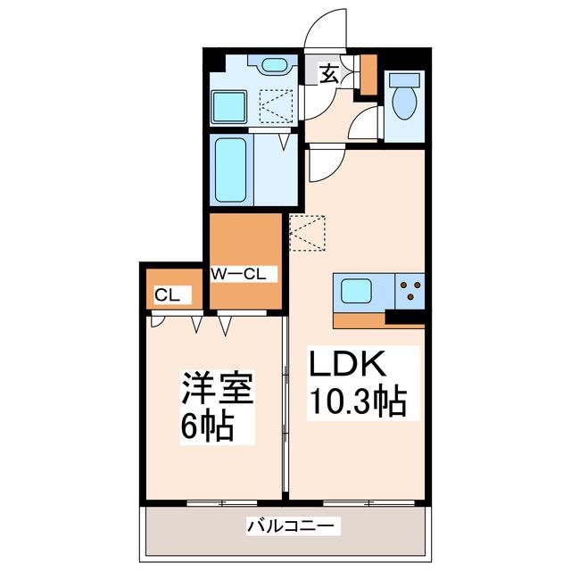 D-ROOM柊(1LDK/1階)の間取り写真