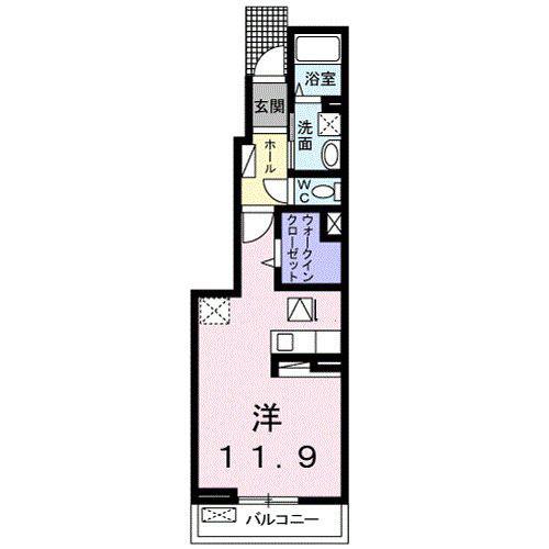 ギャラクシー鵜沼A(ワンルーム/1階)の間取り写真