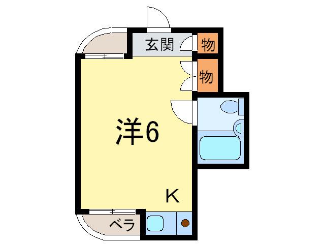 アイユーハウス(ワンルーム/2階)の間取り写真