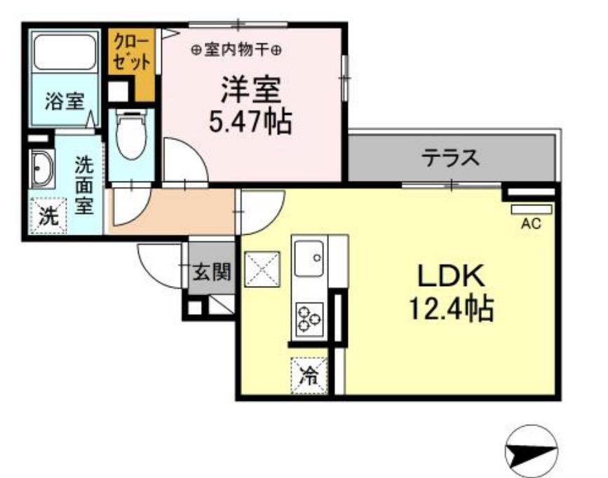 エクセルI・II(1LDK/1階)の間取り写真