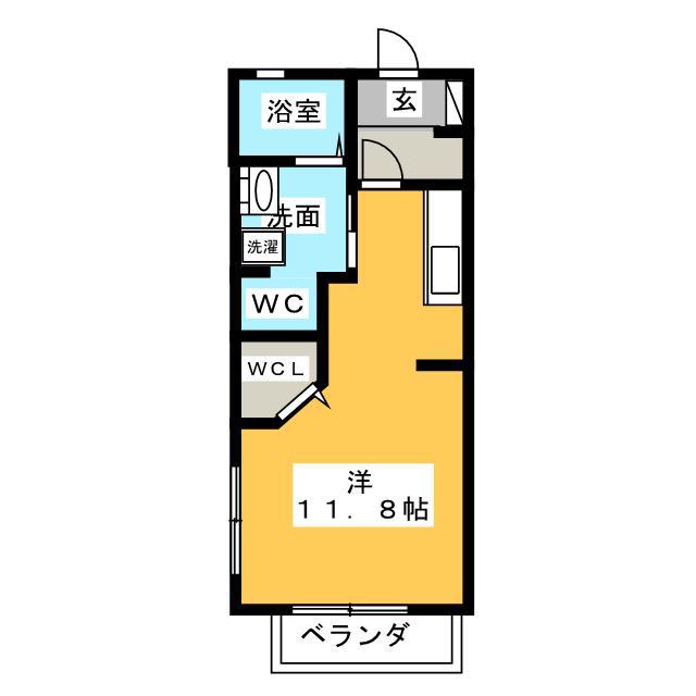 エクシール竪堀A(ワンルーム/2階)の間取り写真