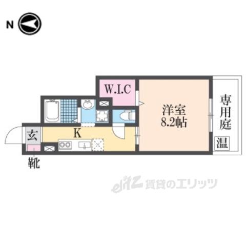 ルンルアン高畑(1K/1階)の間取り写真