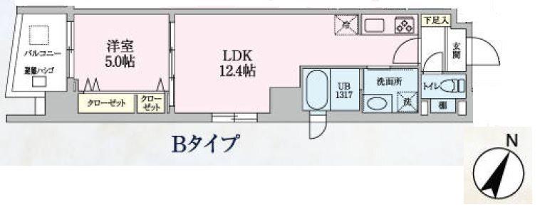 LUCE(1LDK/10階)の間取り写真
