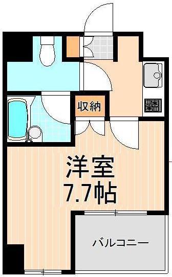 エスティメゾン浅草駒形(1K/4階)の間取り写真