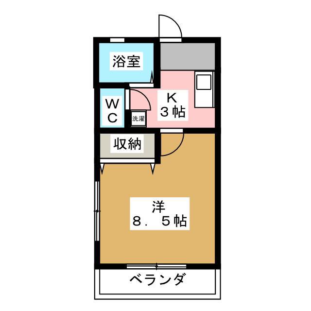 ステイM(1K/3階)の間取り写真