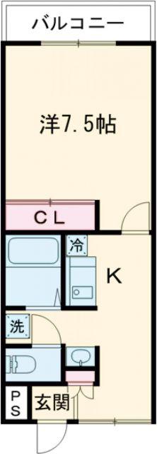 ピュアリビエール(1K/2階)の間取り写真