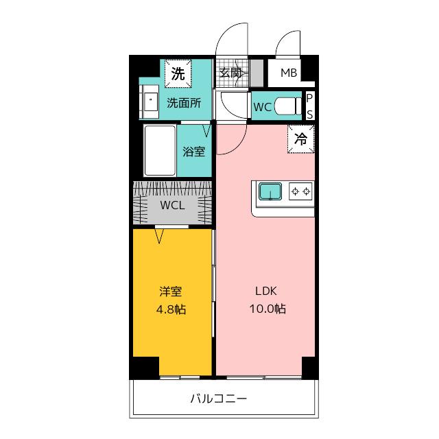エルヴィータ箱崎(1LDK/10階)の間取り写真