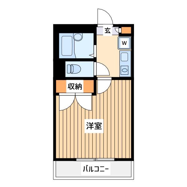 イーエーハイツ多摩センター(1K/1階)の間取り写真
