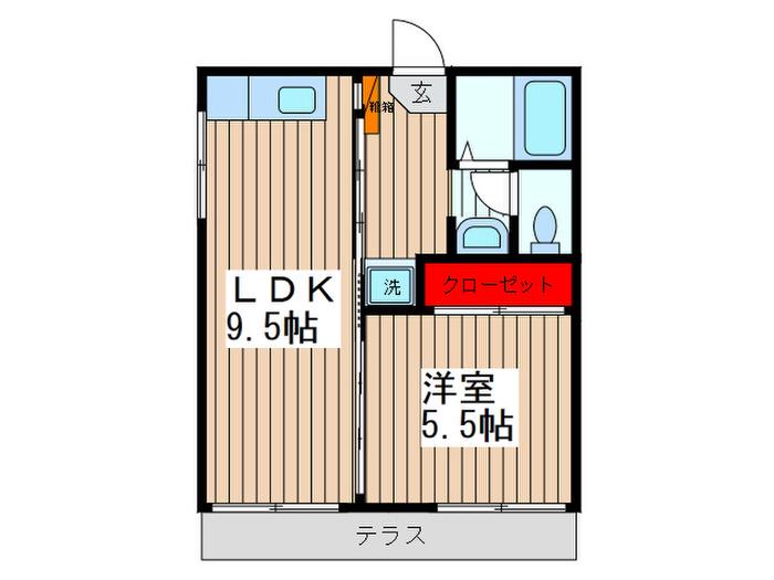清水ハイツ(1LDK/1階)の間取り写真