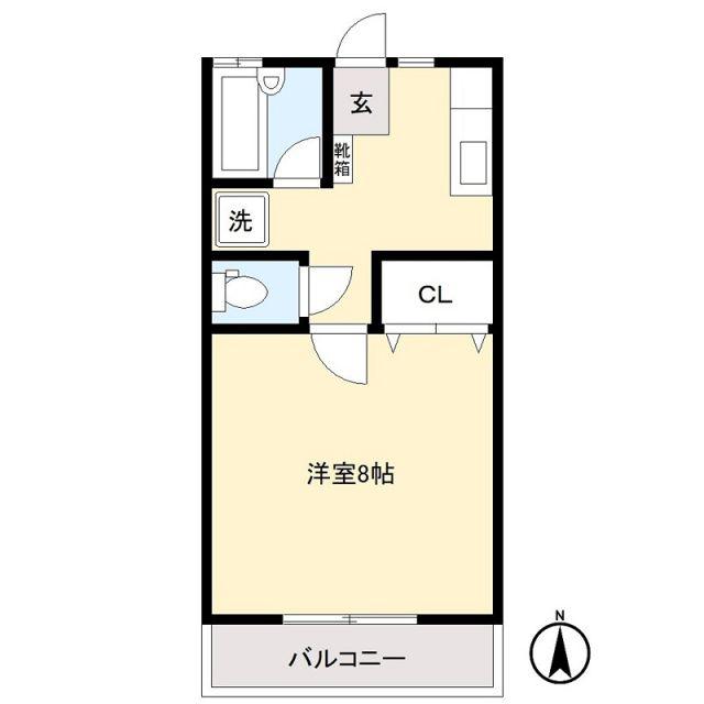ハイツレインボー(1K/2階)の間取り写真