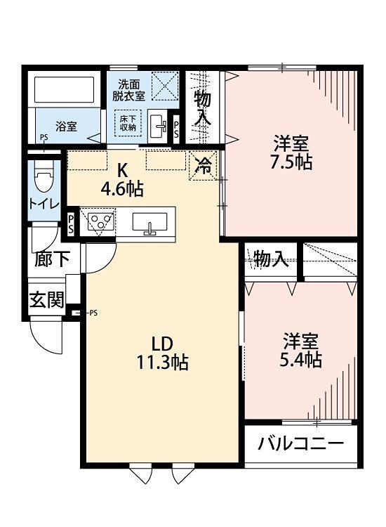 グローリオ伊勢(2LDK/3階)の間取り写真