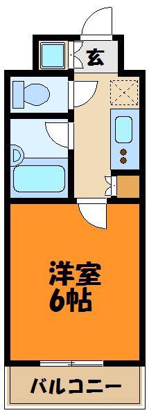 ルーブル二子多摩川(1K/2階)の間取り写真