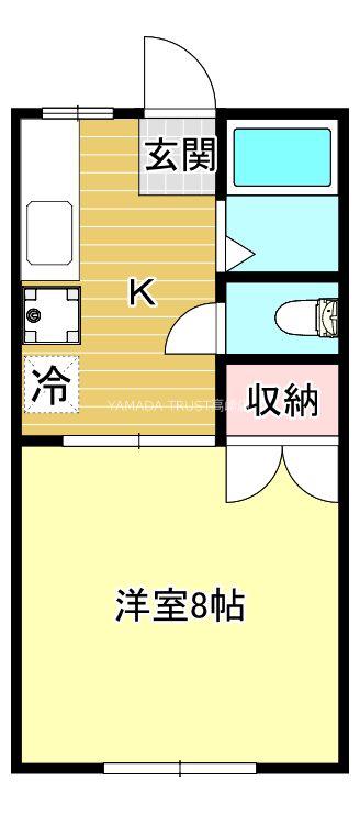 パナハイツ第1里舞羅(1K/2階)の間取り写真