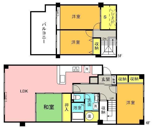 国分寺ハウス(4SLDK/5階)の間取り写真