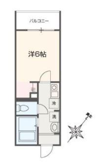 MELLAS武蔵藤沢(1K/1階)の間取り写真